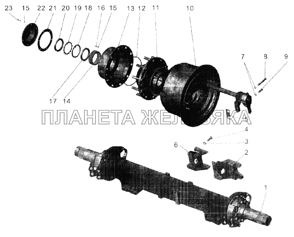 Ось прицепа МАЗ-104